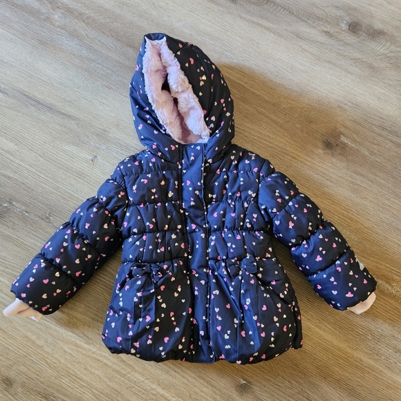 ZeroXposur Other - ZeroXposur Kids Puffer Jacket - Navy with Pink Hearts